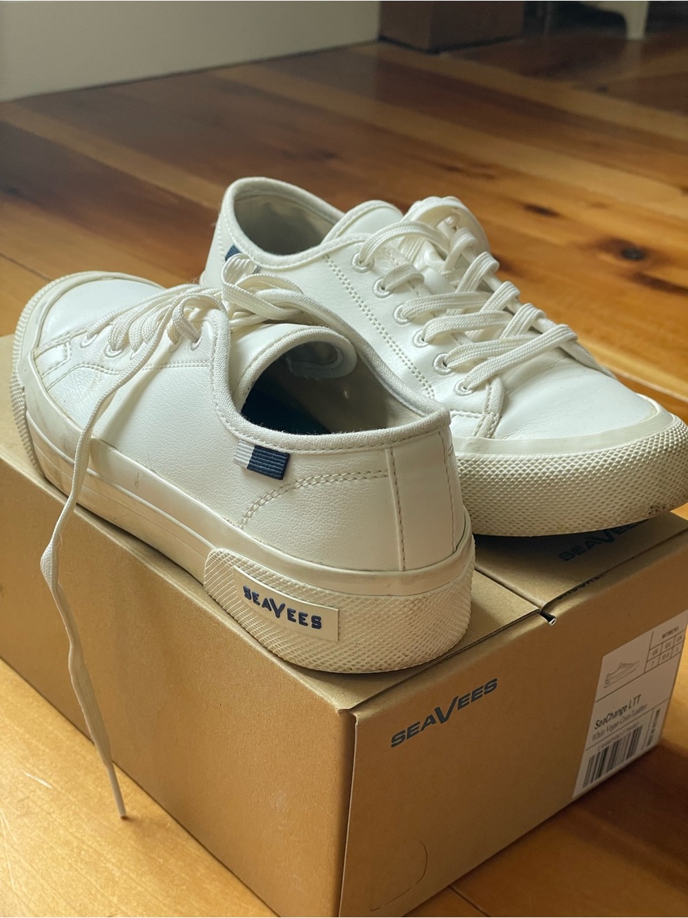 SeaVees SeaChange LTT White Vegan Corn Leather Sneakers